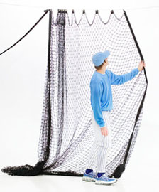 Slide net away from garage wall